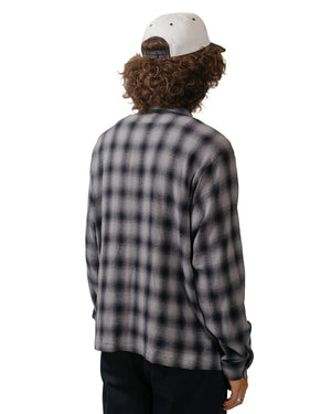 Stüssy Zip Shirt Twisted Yarn Plaid Charcoal model back