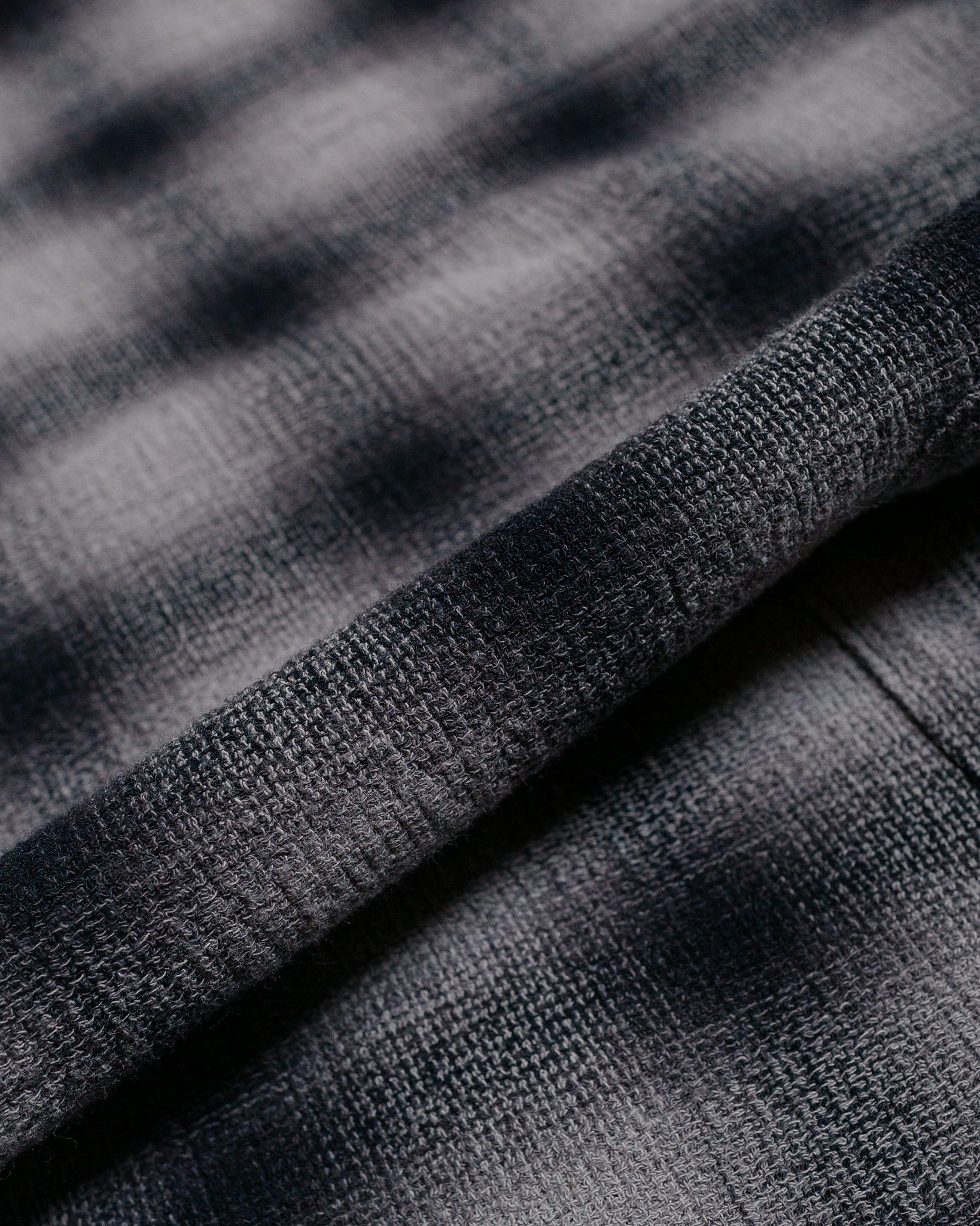 Stüssy Zip Shirt Twisted Yarn Plaid Charcoal fabric