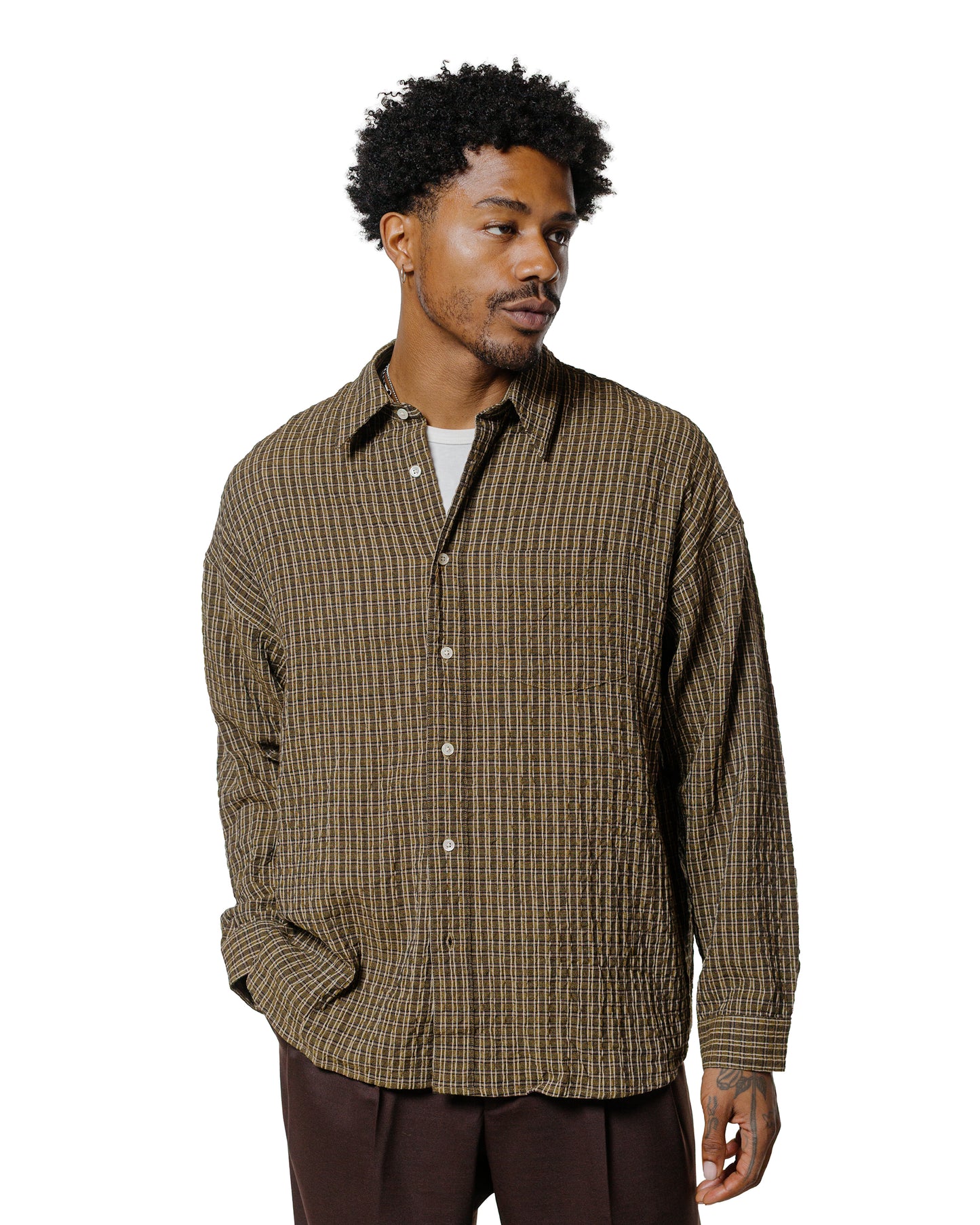 Sunflower Stable Shirt Check Khaki