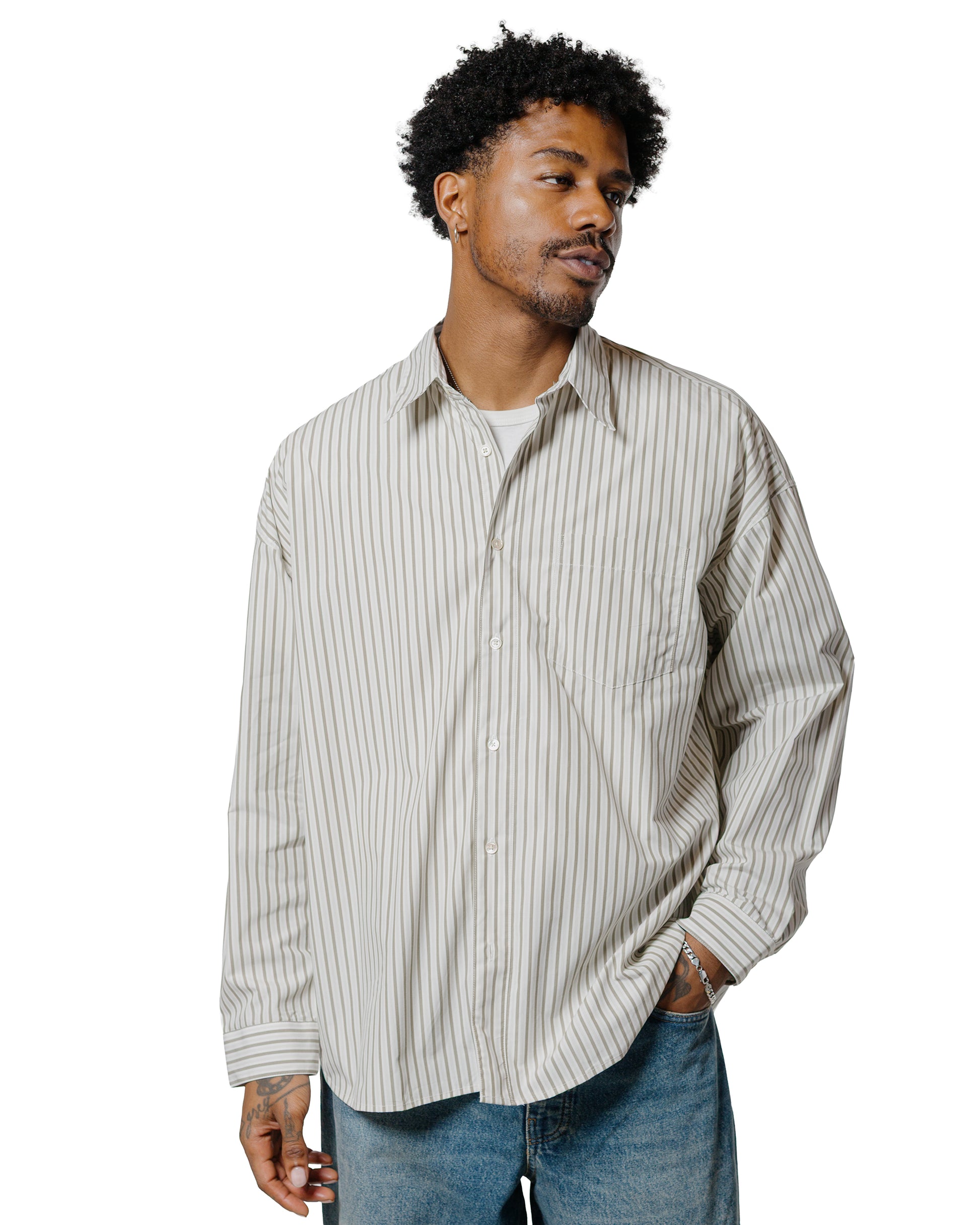Sunflower Stable Shirt Stripe Khaki