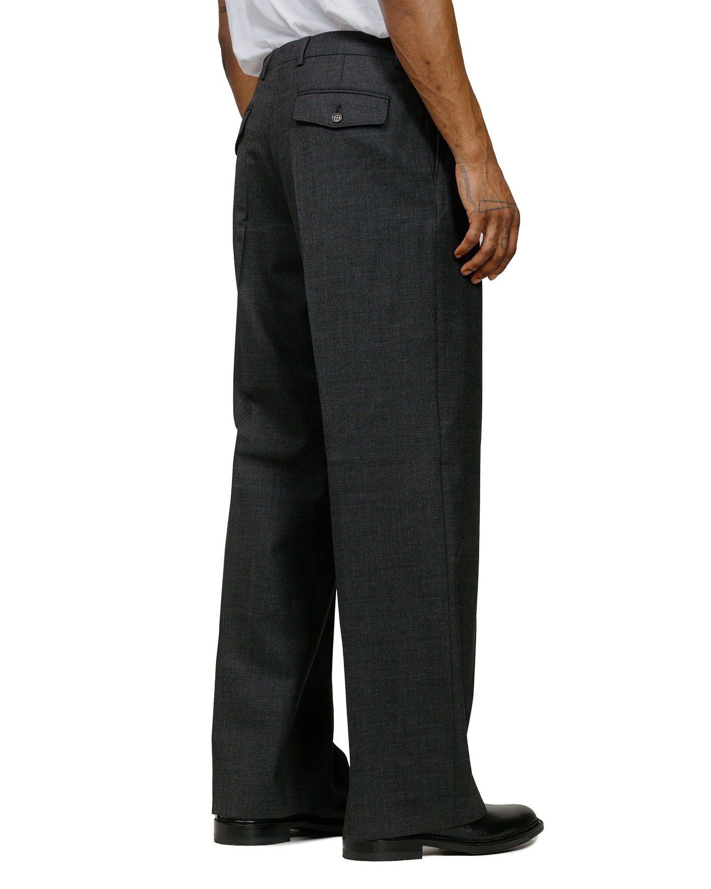 Sunflower Wide Pleated Trouser Anthracite model back