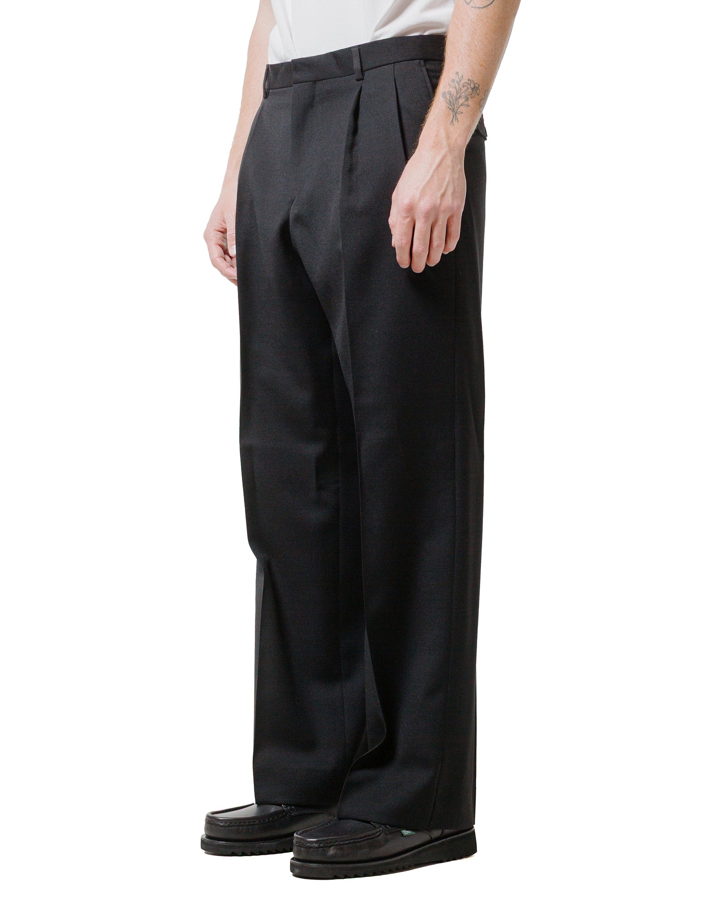 Sunflower Wide Pleated Trouser Black