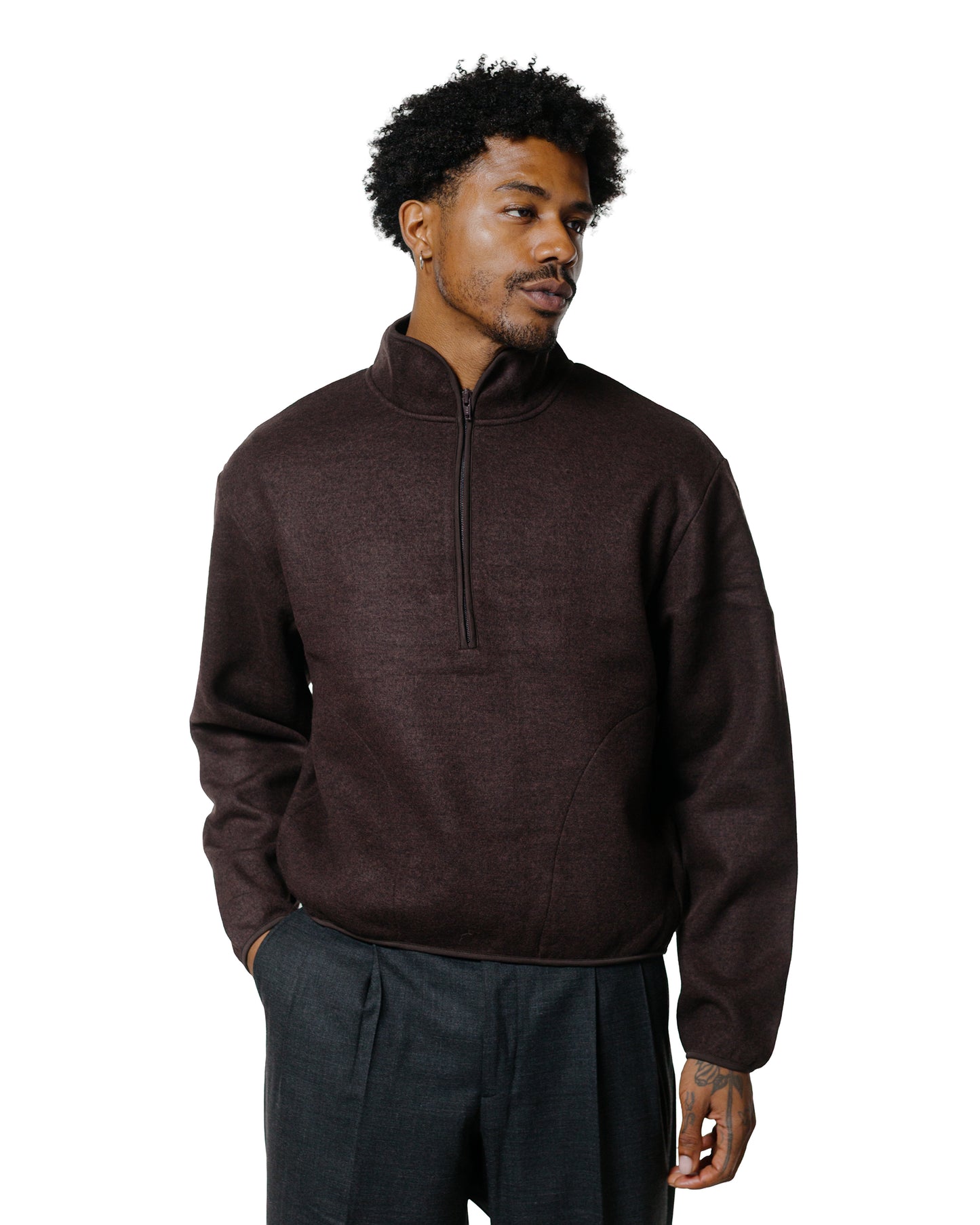 Sunflower Wool Half Zip Brown