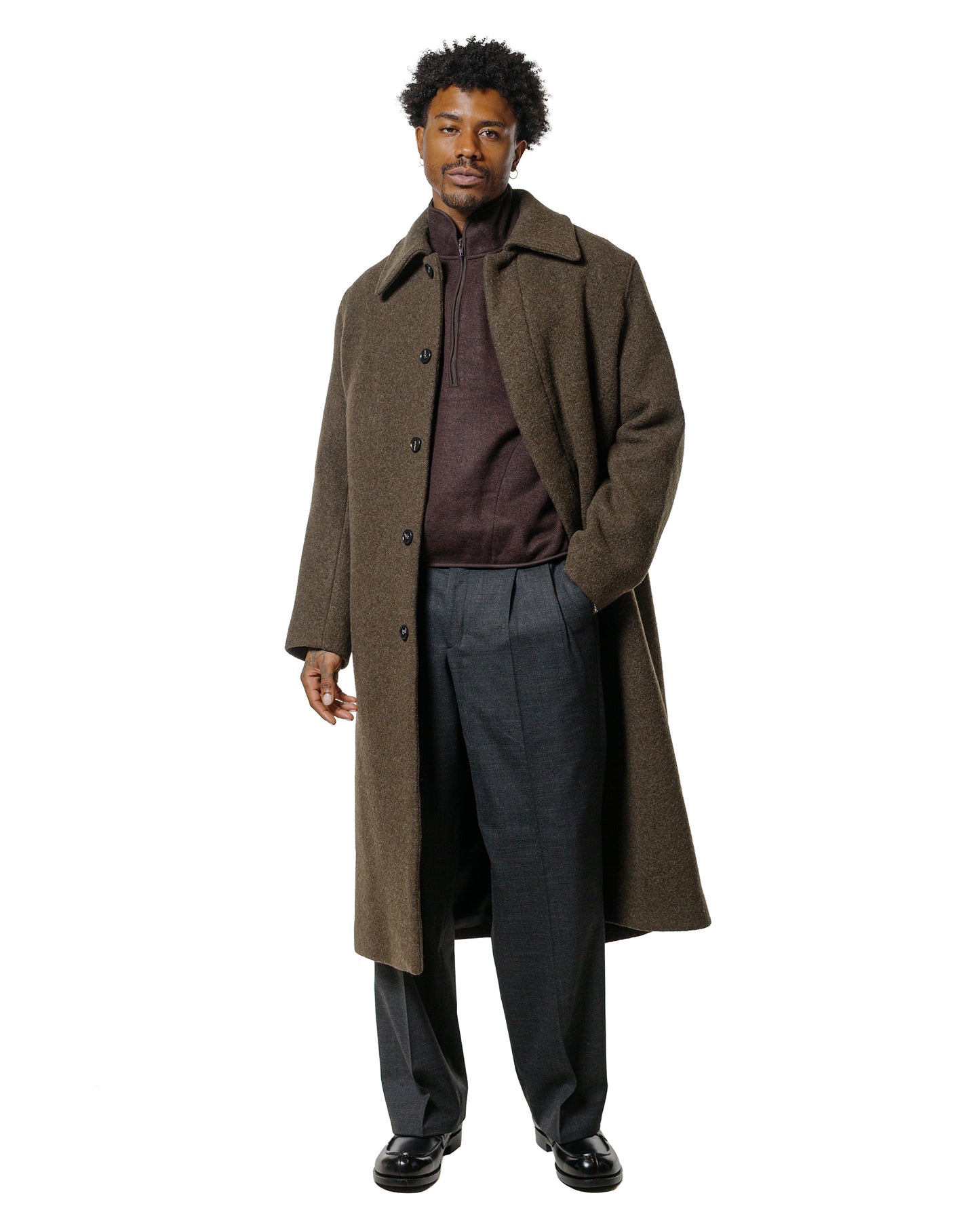 Sunflower Wool Half Zip Brown