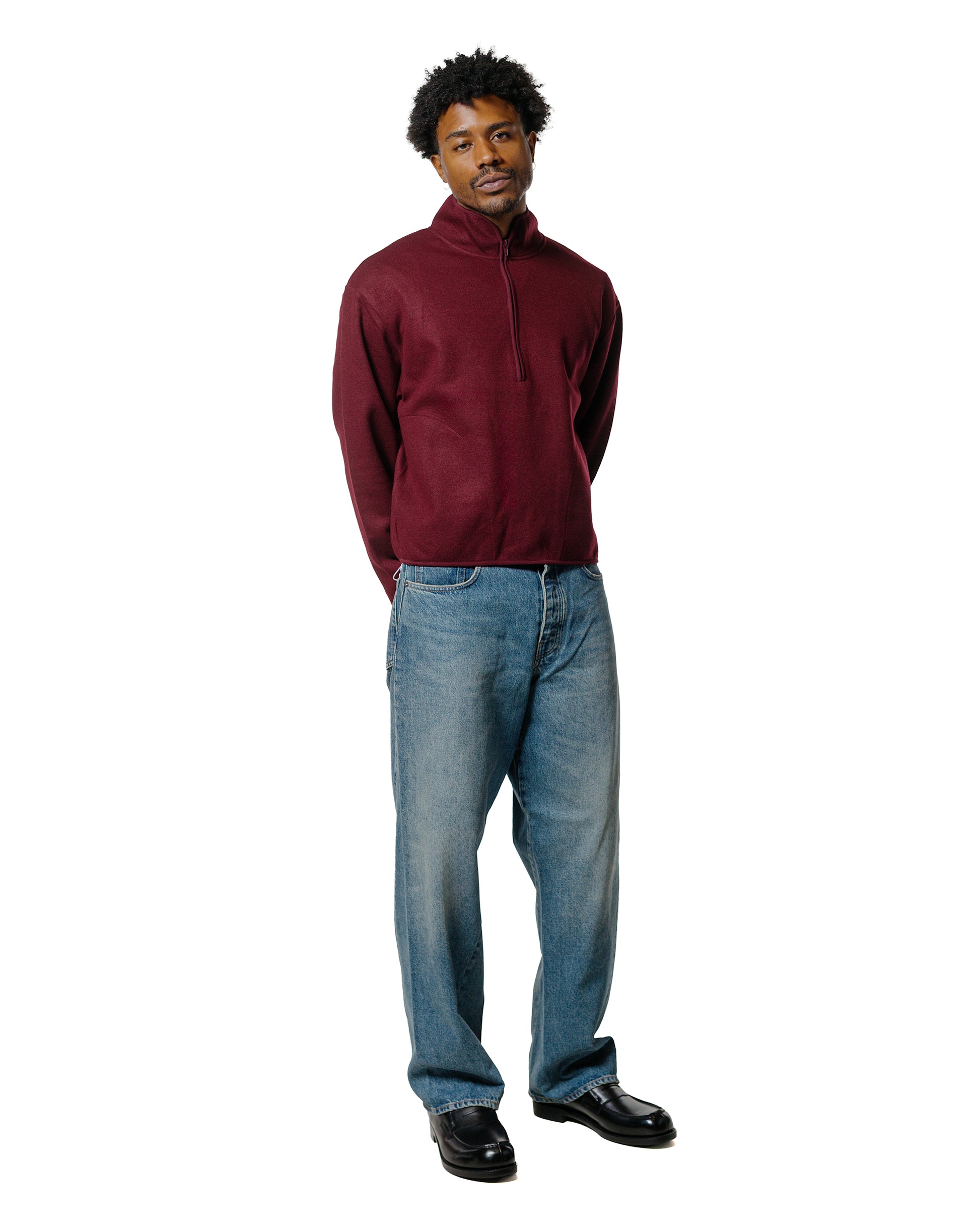 Sunflower Wool Half Zip Burgundy