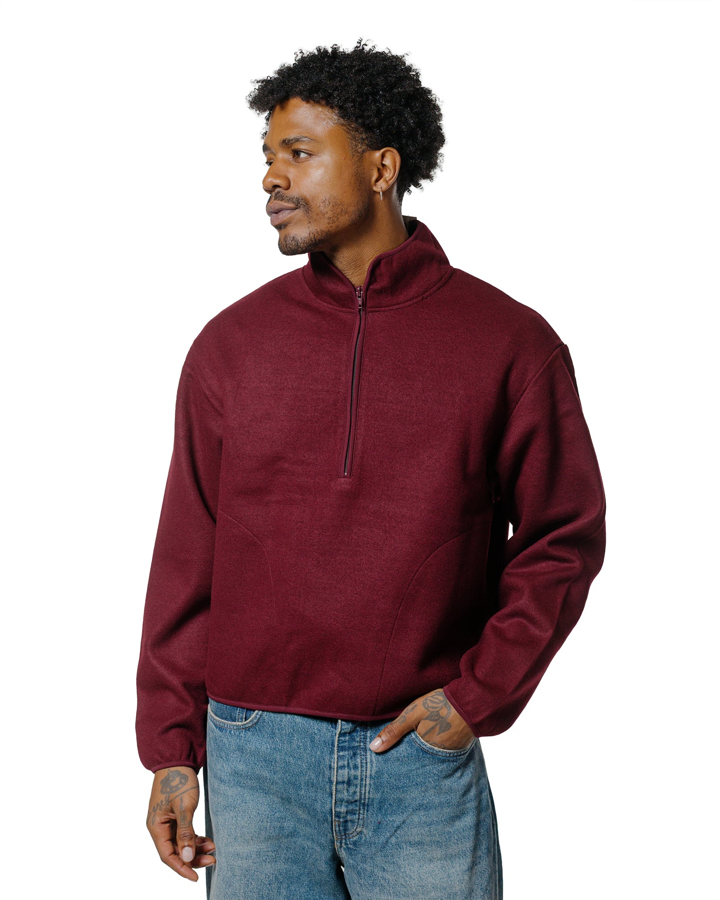 Sunflower Wool Half Zip Burgundy