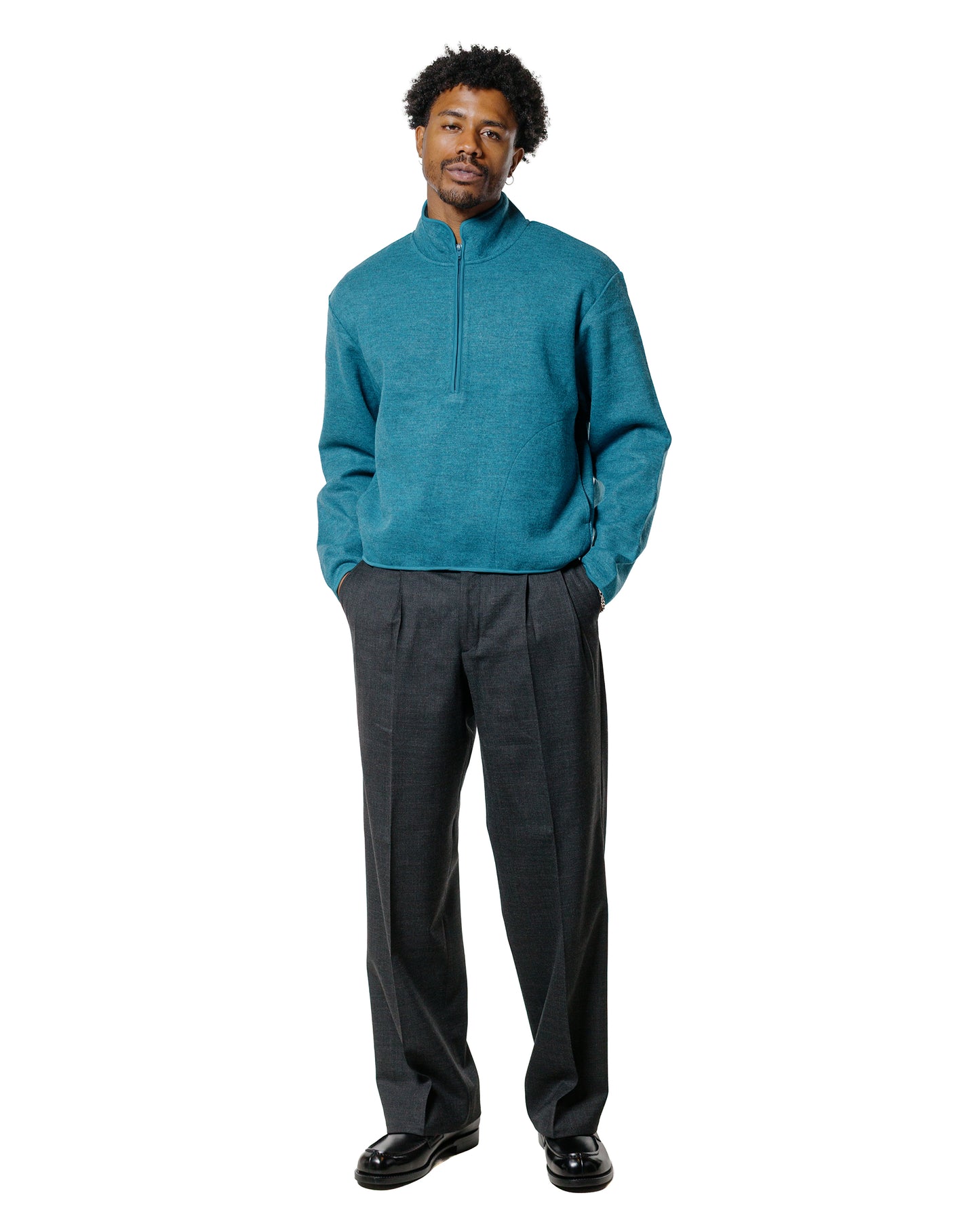 Sunflower Wool Half Zip Ice Blue