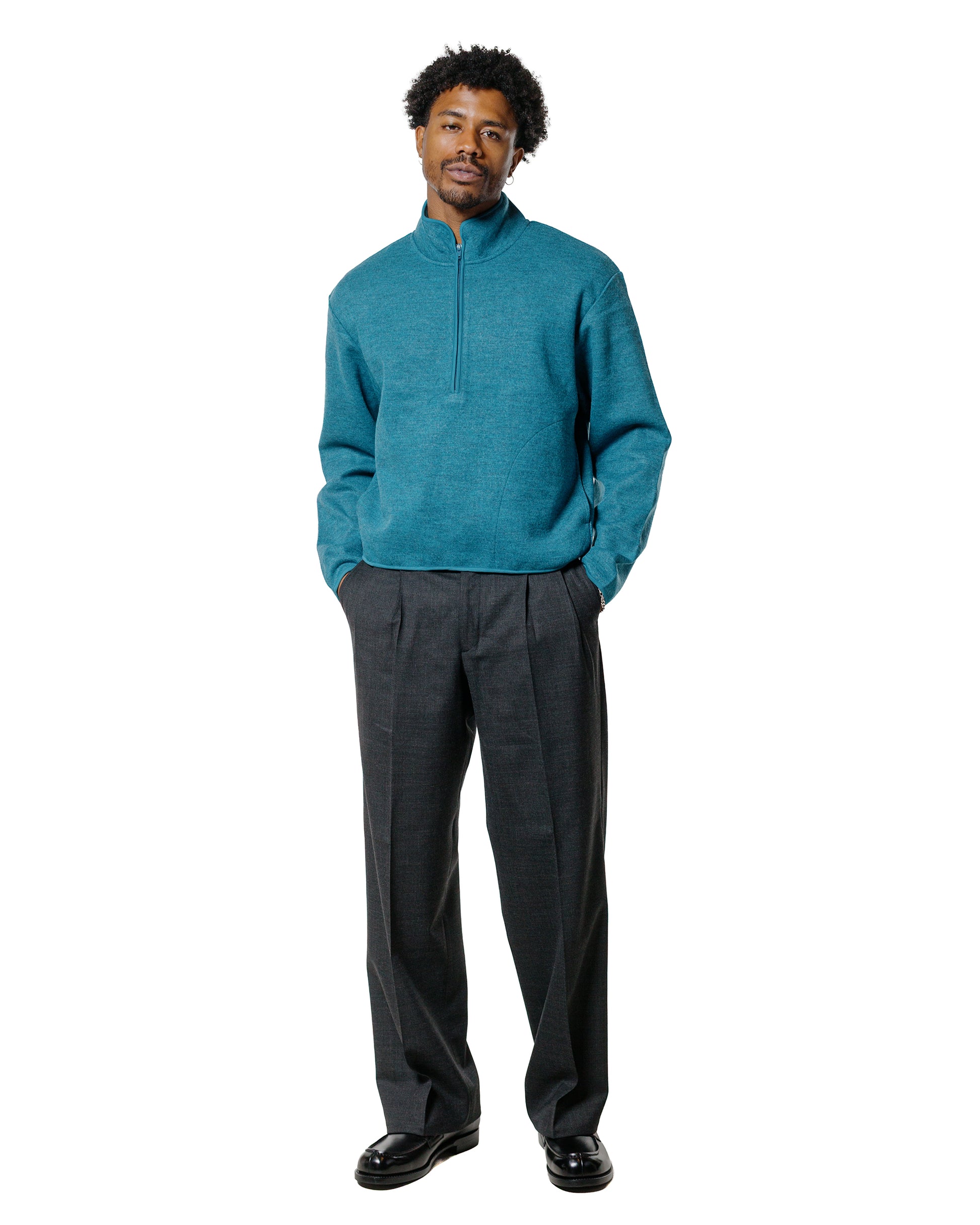 Sunflower Wool Half Zip Ice Blue