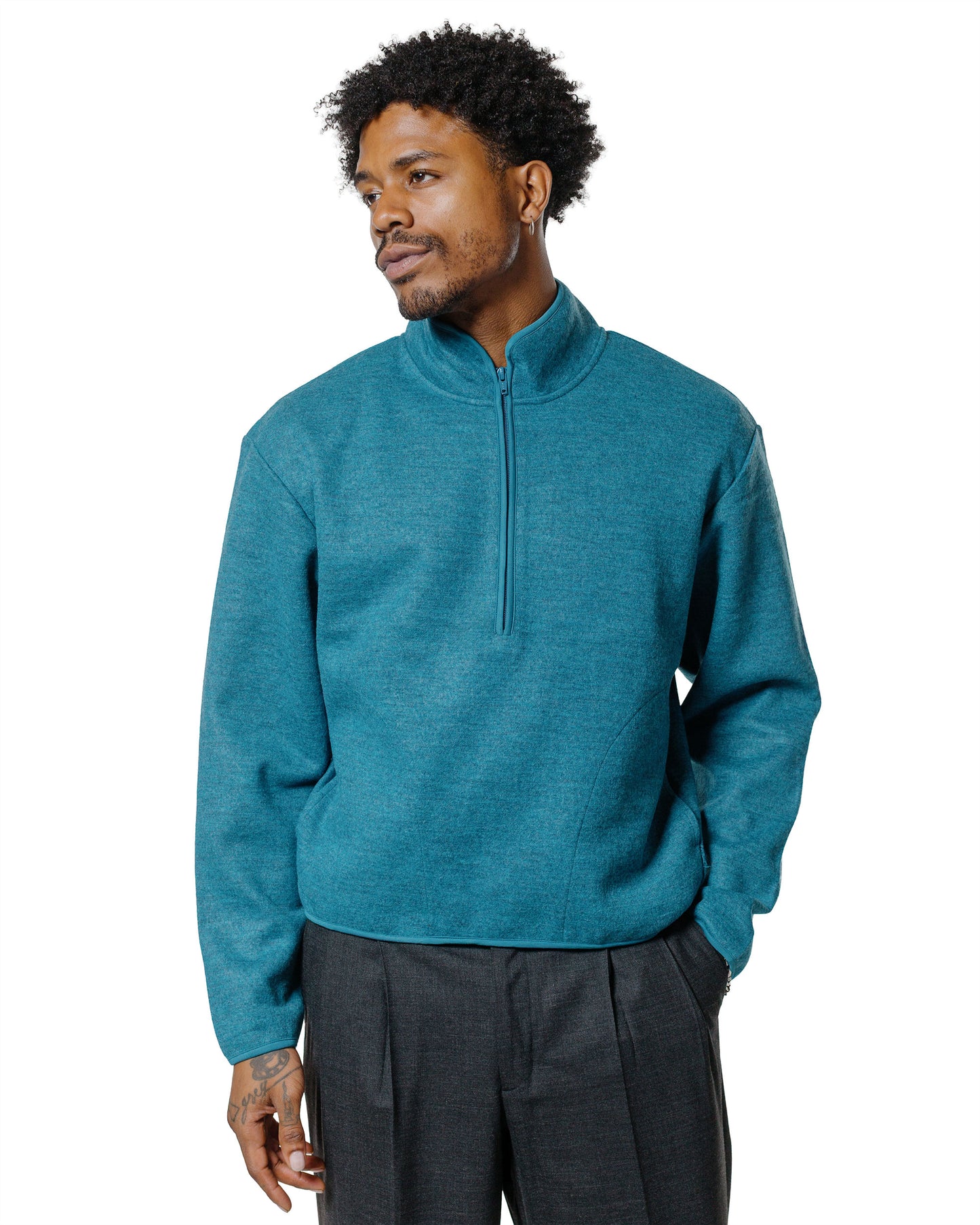 Sunflower Wool Half Zip Ice Blue