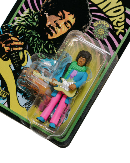 Super7 Jimi Hendrix ReAction Figure Jimi Hendrix Blacklight (Are You Experienced) close