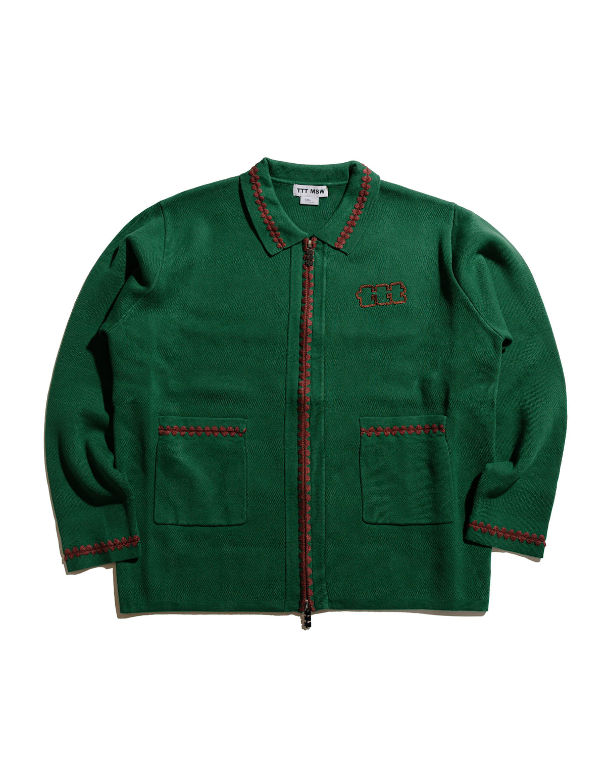 TTT MSW Knit Polo Cardigan Green
