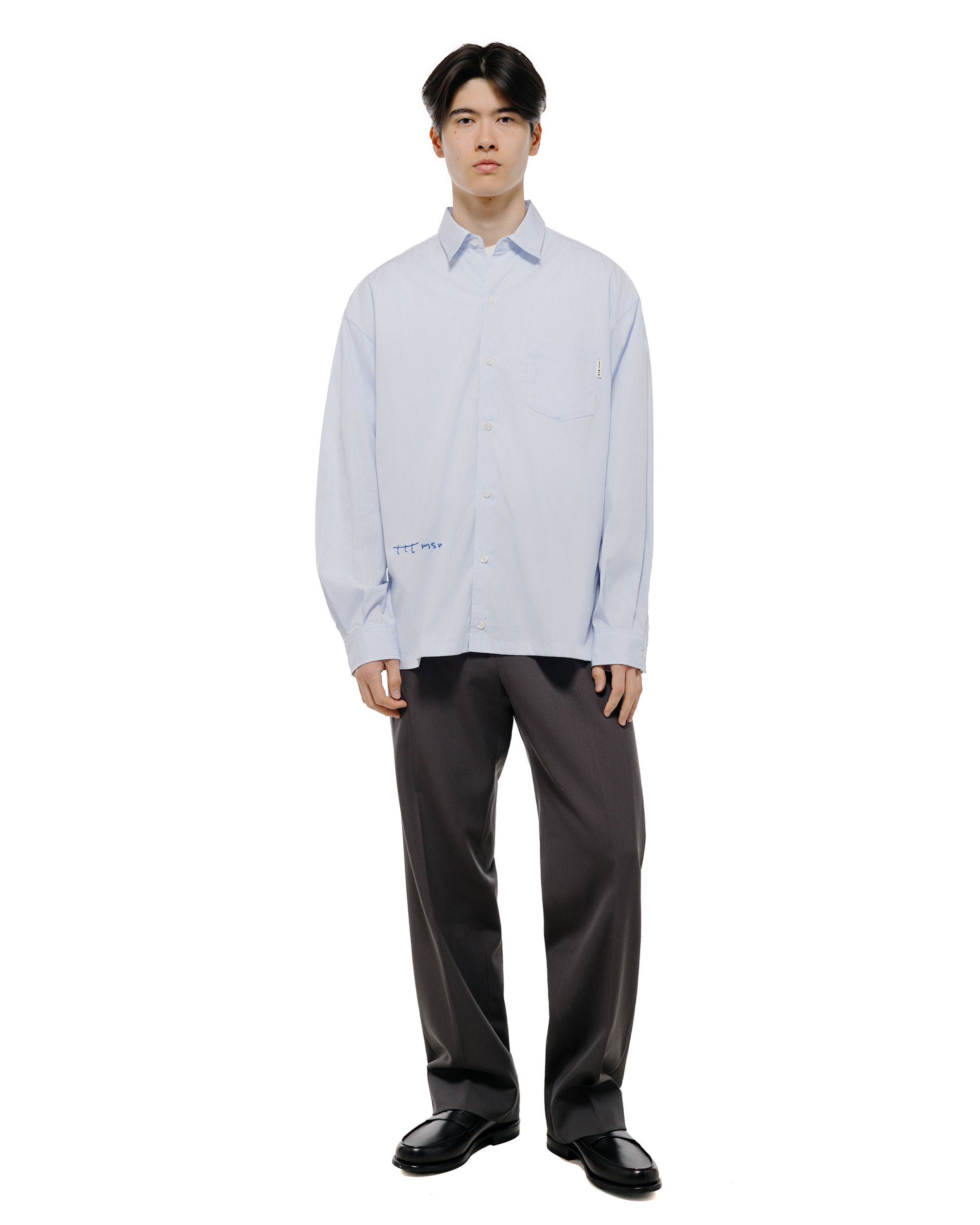 I*T様 TTT MSW 23AW「standard shirt」スタンダードシ TTT MSW Regular Collar Shirt White Stripe