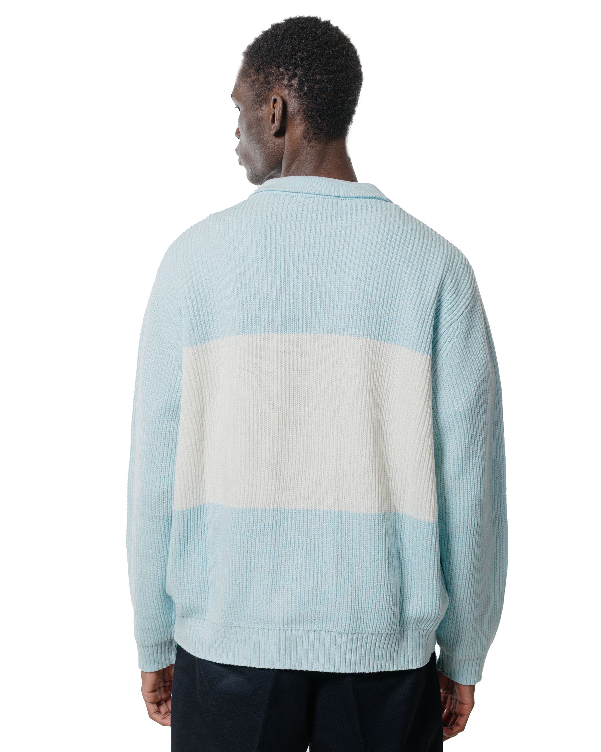 TTTMSW/Zip up knit polo（BLUE） TTT MSW Zip Knit Polo Blue