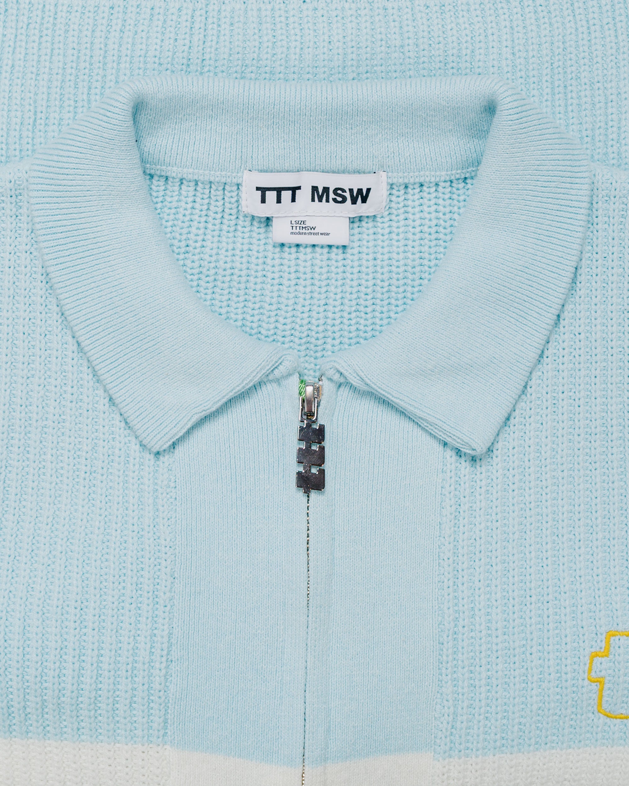 ココ様TTTMSW/Zip up knit polo（BLUE） TTT MSW Zip Knit Polo Blue