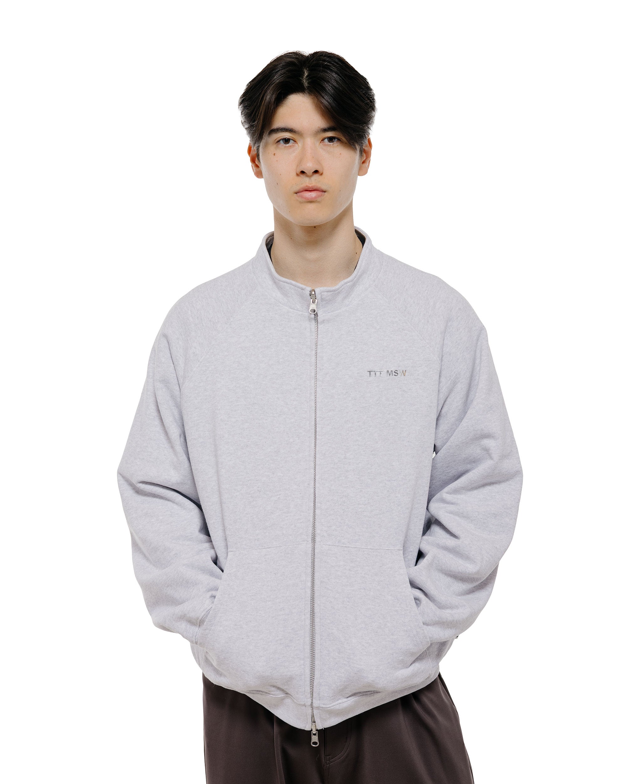 TTT MSW Zip Up Crew Neck Sweat Ash