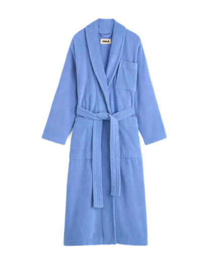 Tekla Terry Classic Bathrobe Clear Blue