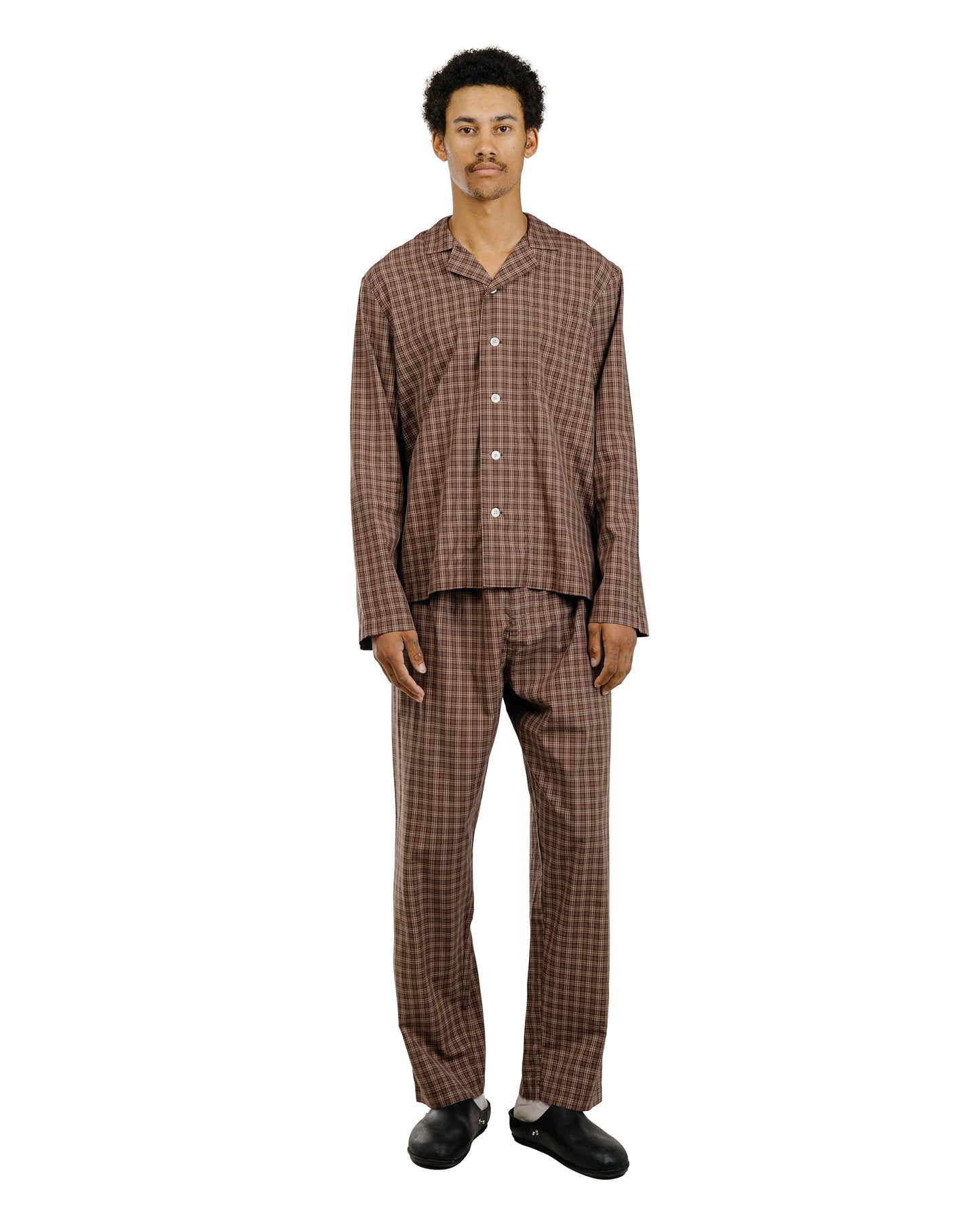 Tekla Fine Twill Pyjama Shirt Serra Checks