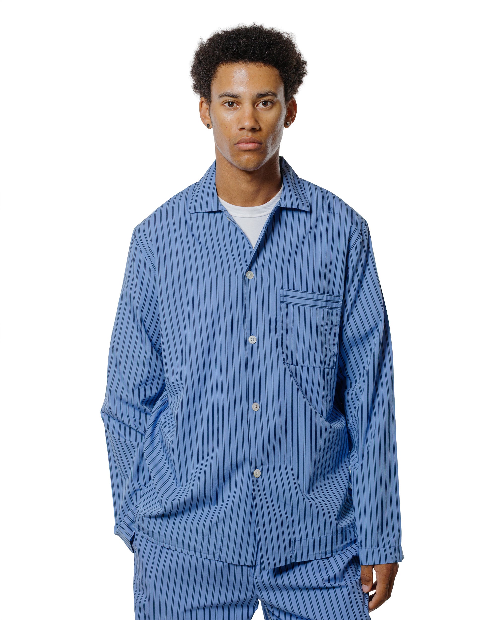 Tekla Poplin Pyjama Shirt Boro Stripes