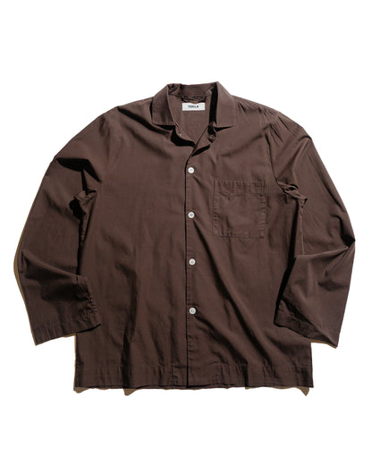 Tekla Poplin Pyjama Shirt Coffee