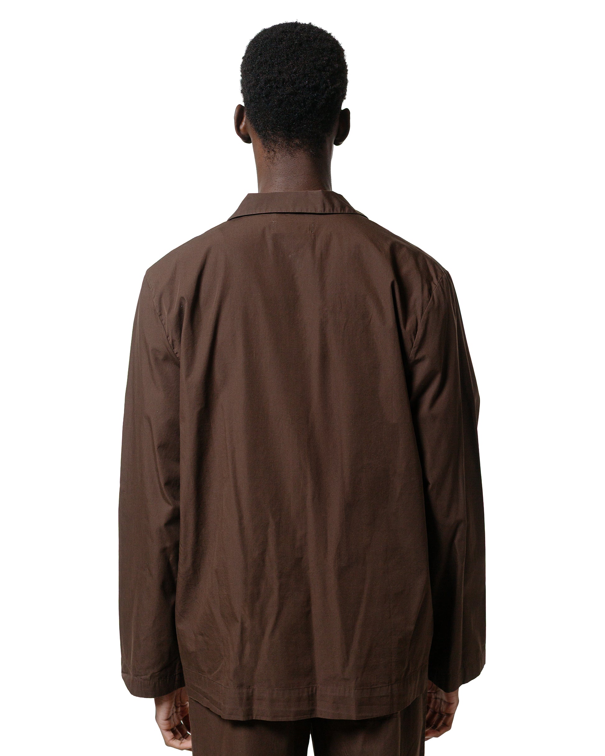Tekla Poplin Pyjama Shirt Coffee