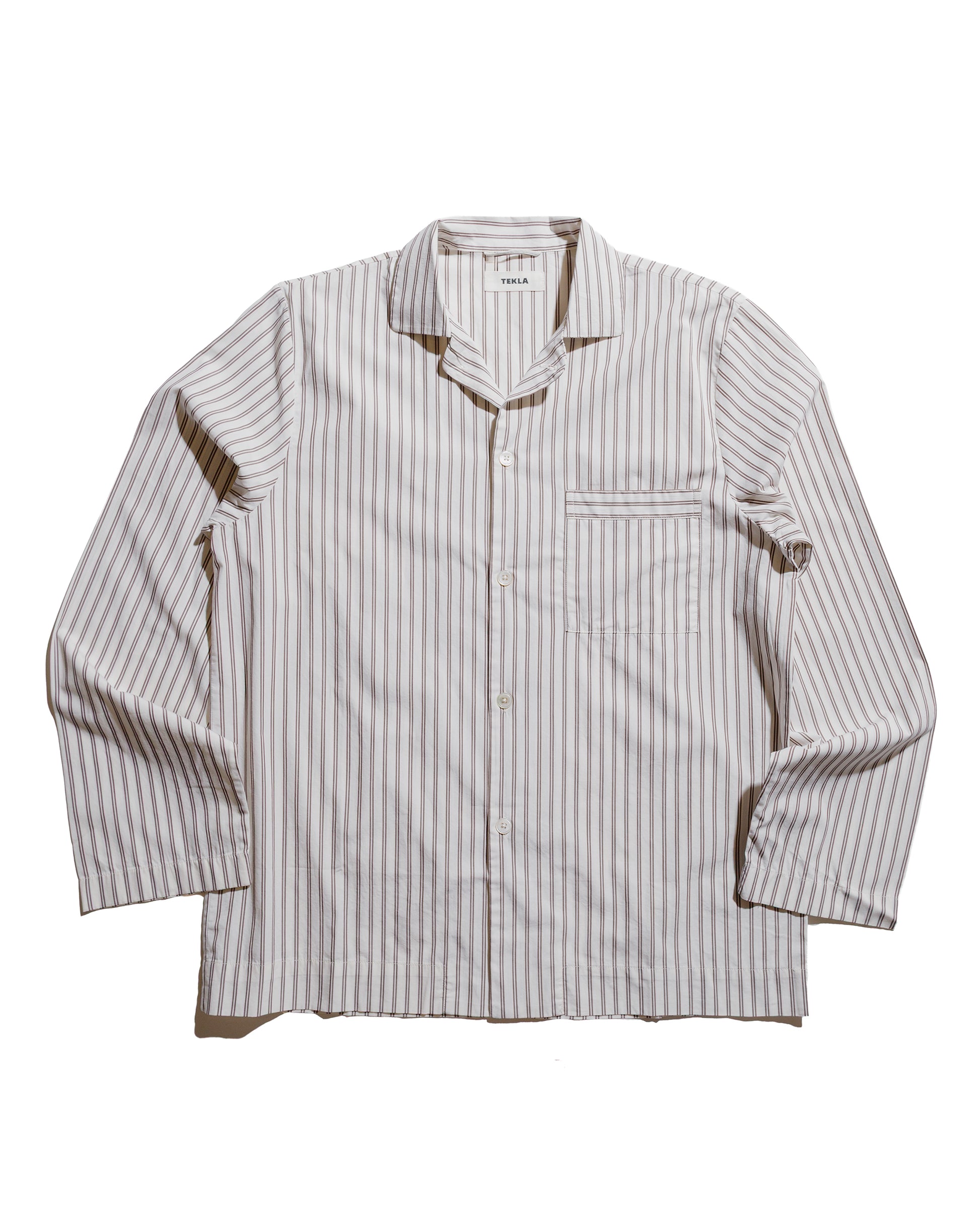 Tekla Poplin Pyjama Shirt Hopper Stripes