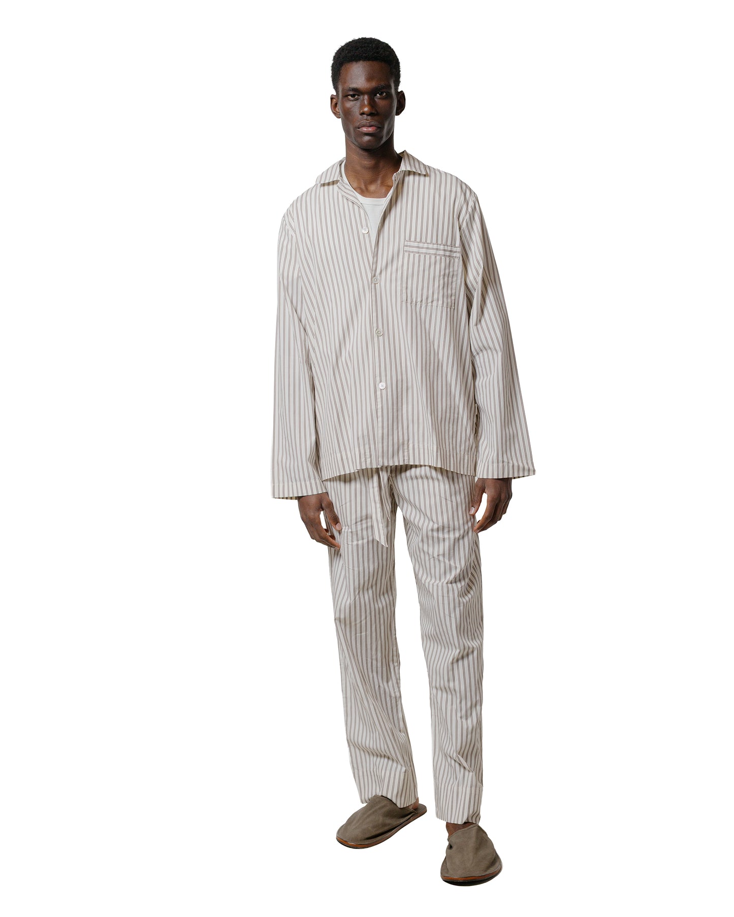 Tekla Poplin Pyjama Shirt Hopper Stripes