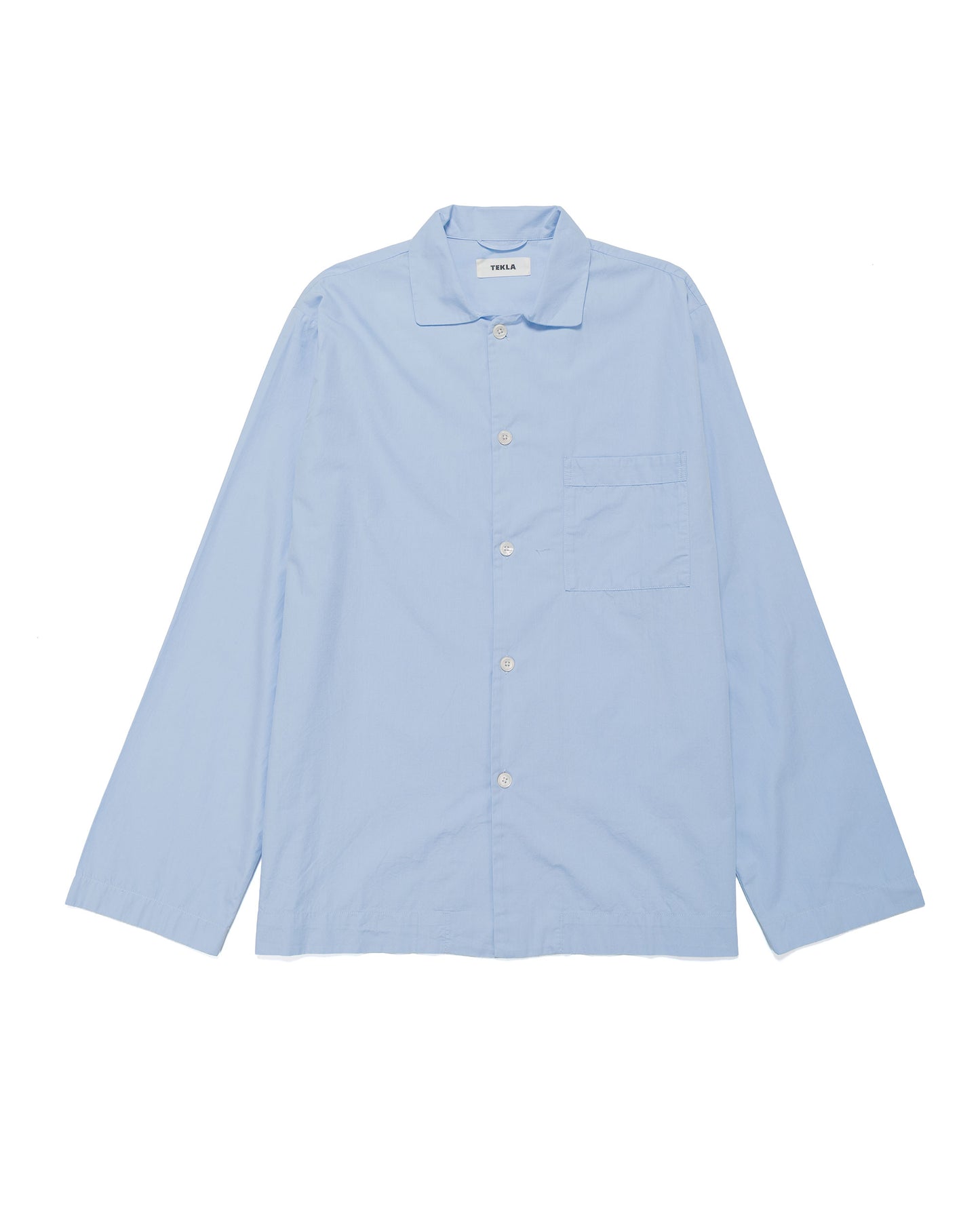 Tekla Poplin Pyjama Shirt Shirt Blue