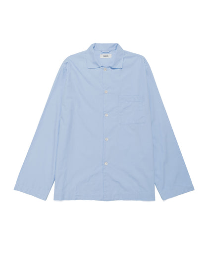 Tekla Poplin Pyjama Shirt Shirt Blue