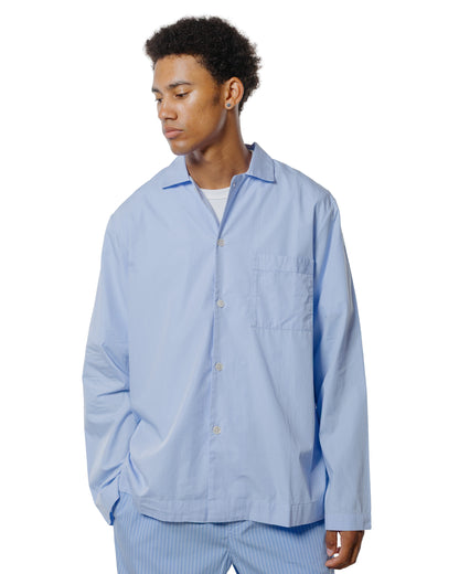 Tekla Poplin Pyjama Shirt Shirt Blue