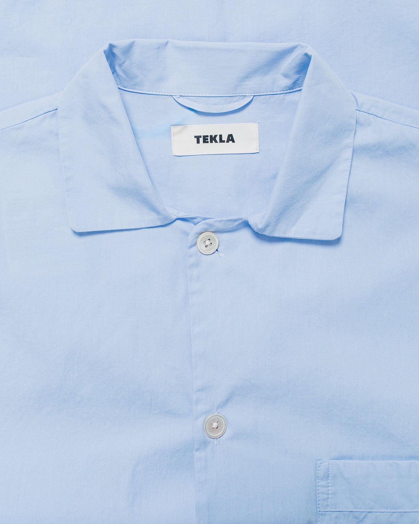 Tekla Poplin Pyjama Shirt Shirt Blue