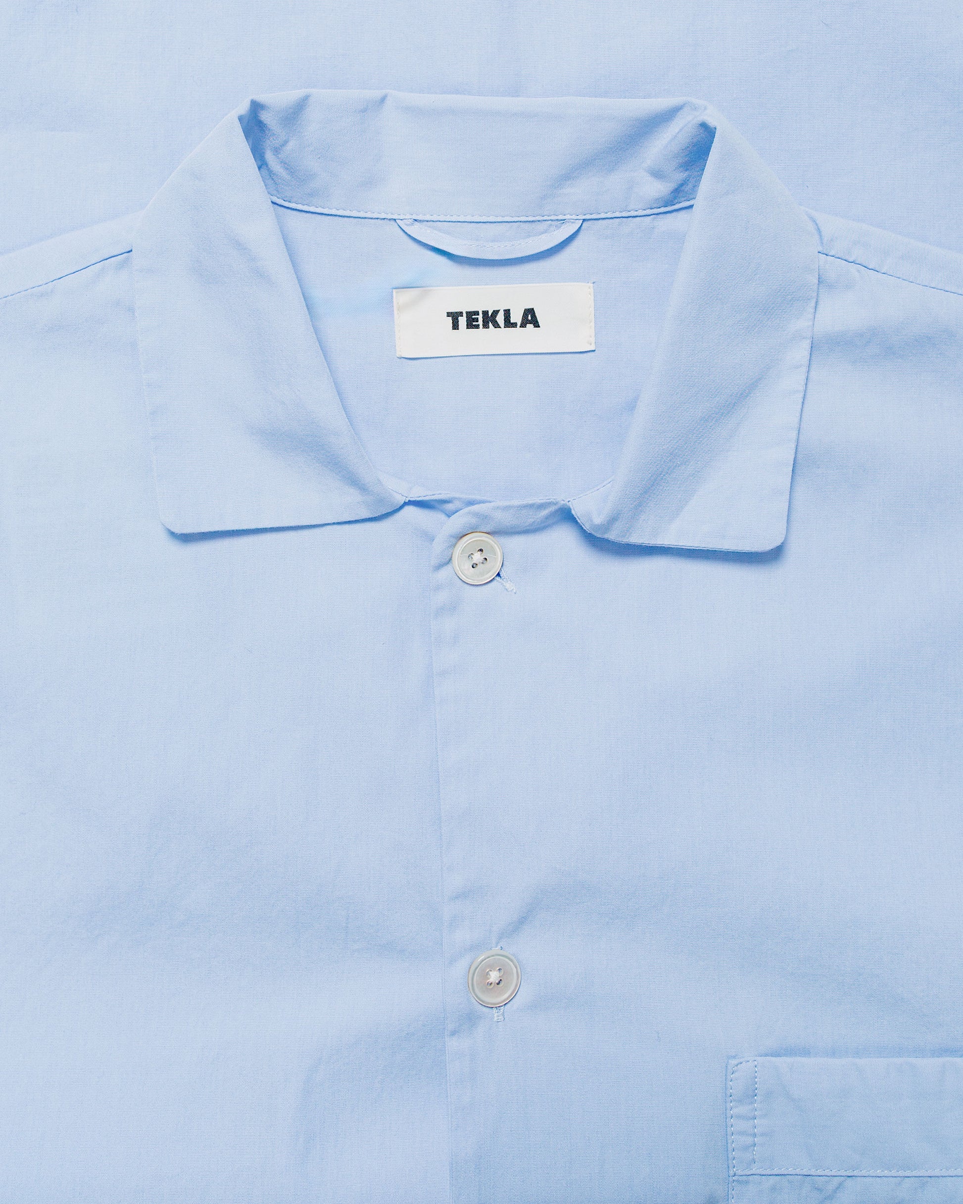 Tekla Poplin Pyjama Shirt Shirt Blue