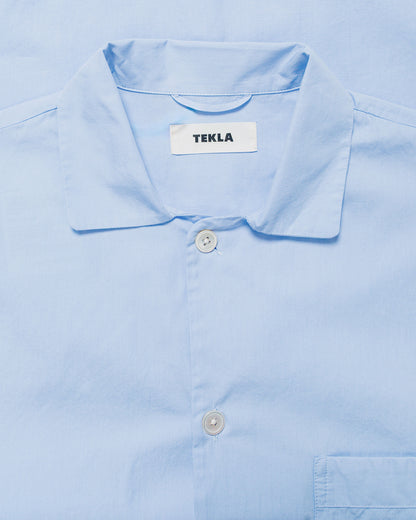 Tekla Poplin Pyjama Shirt Shirt Blue