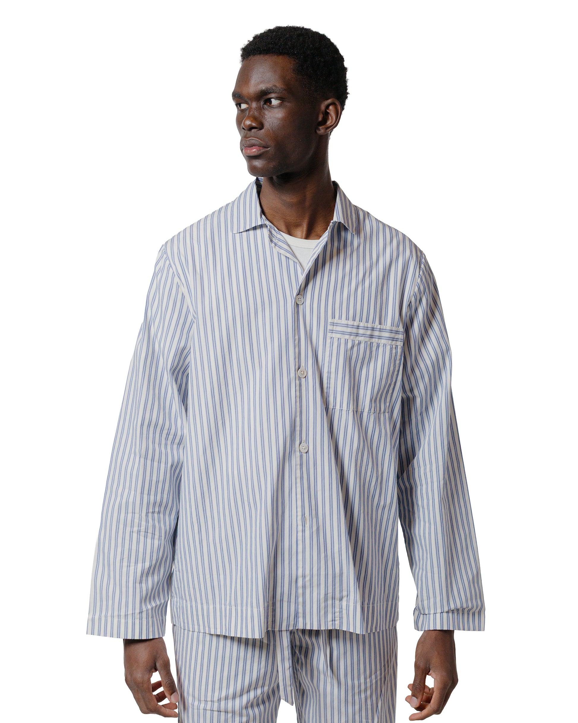 Tekla Poplin Pyjama Shirt Skagen Stripes