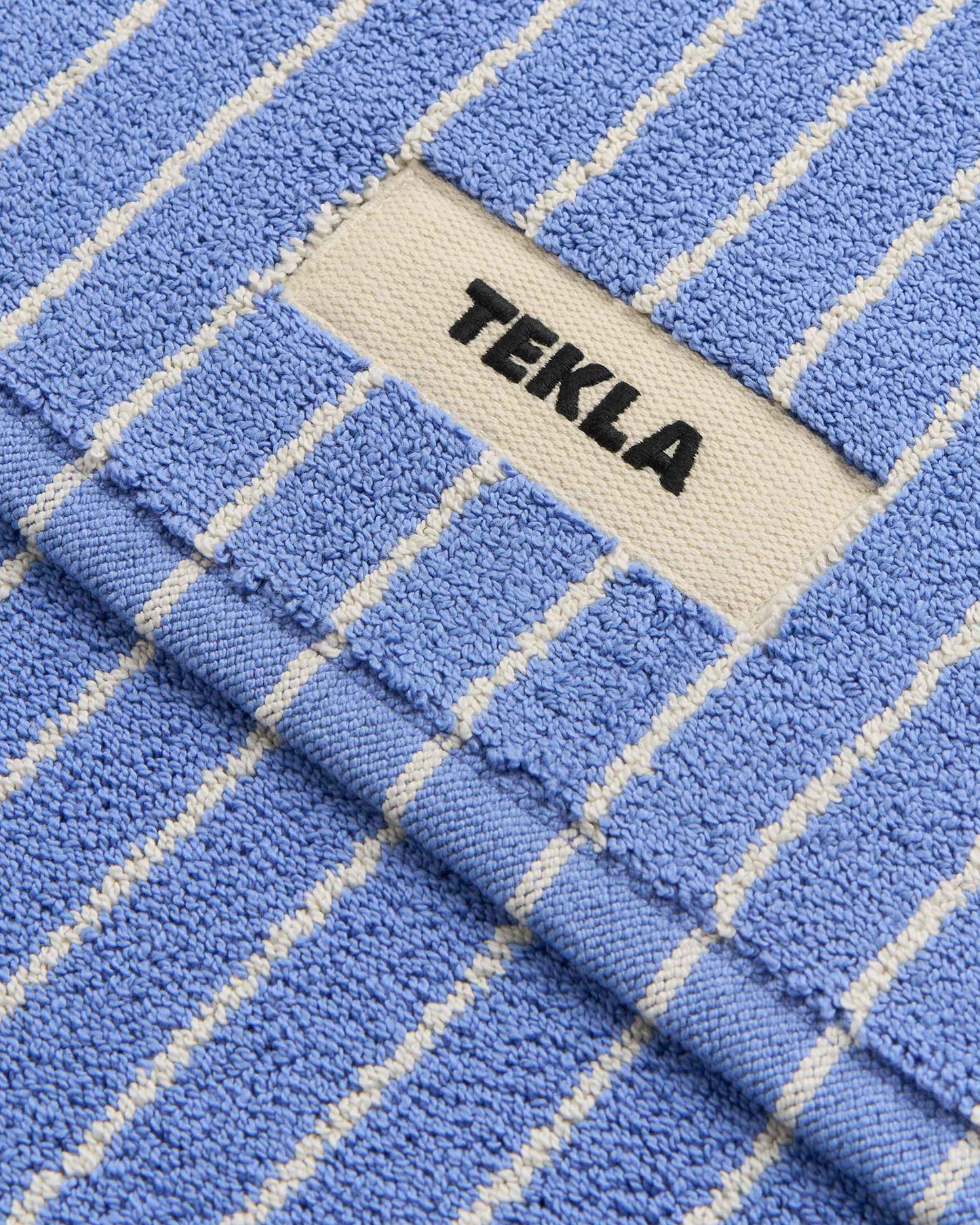 Tekla Terry Bath Mat Clear Blue Stripes