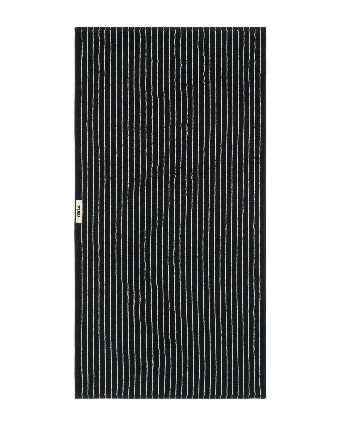Tekla Terry Bath Towel Black Stripes