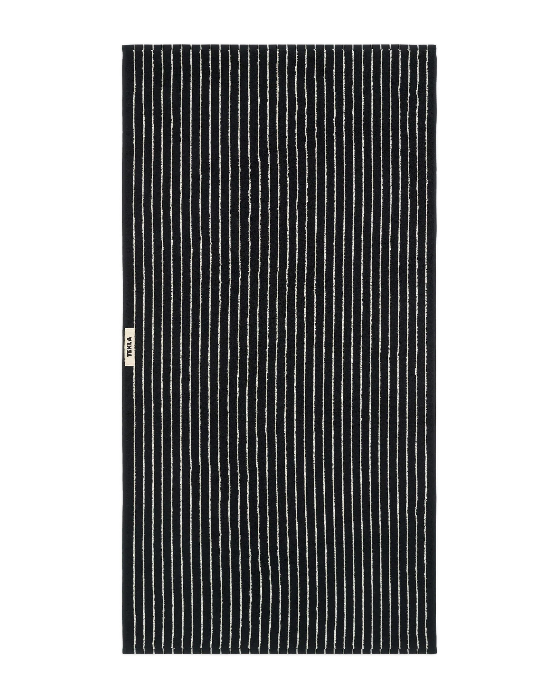 Tekla Terry Bath Towel Black Stripes