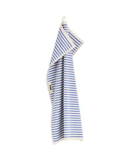 Tekla Terry Bath Towel Coastal Blue Stripes