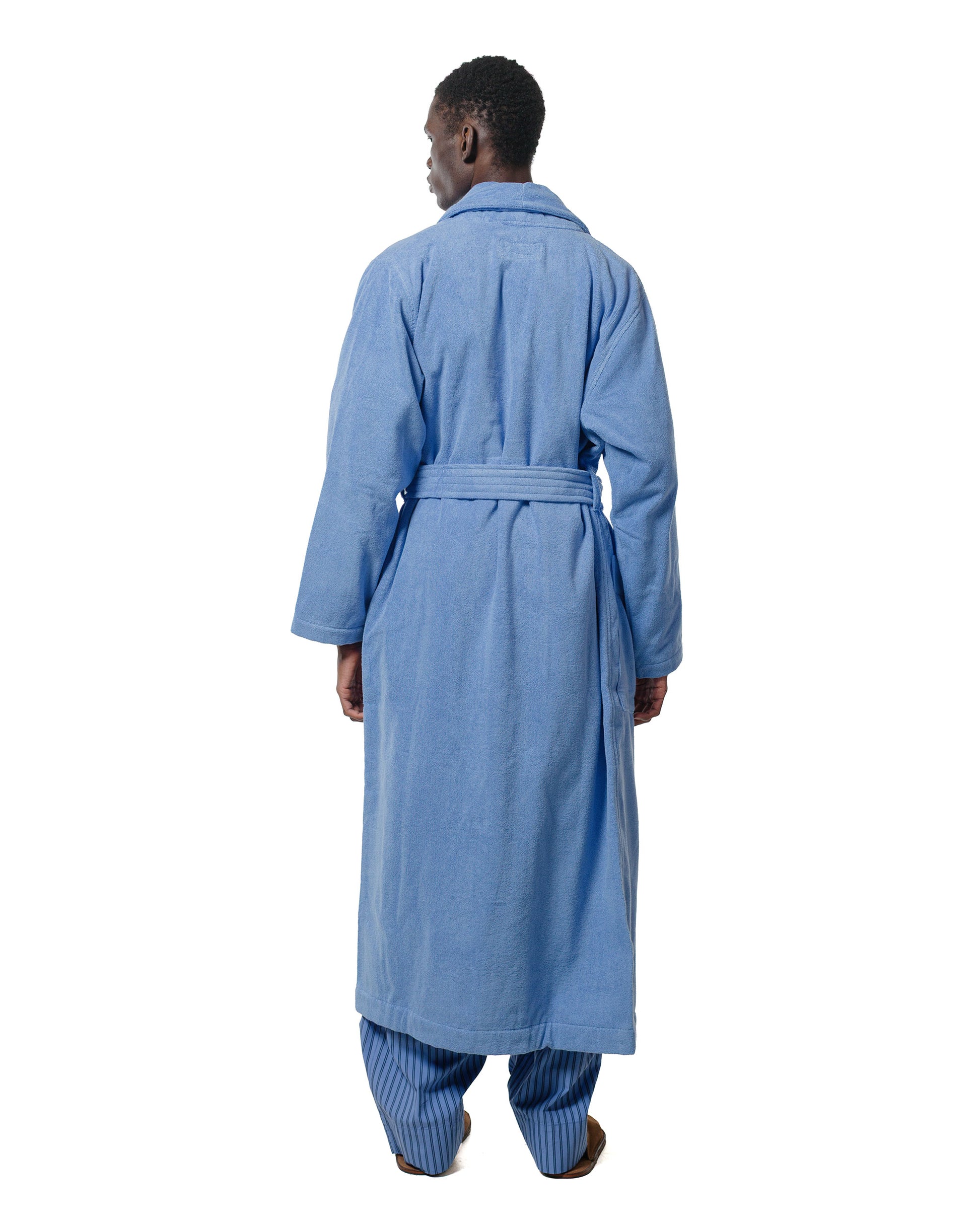 Tekla Terry Classic Bathrobe Clear Blue