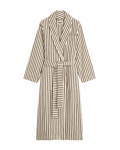 Tekla Terry Classic Bathrobe Kodiak Stripes