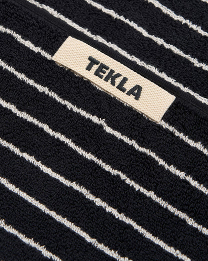Tekla Terry Hand Towel Black Stripes