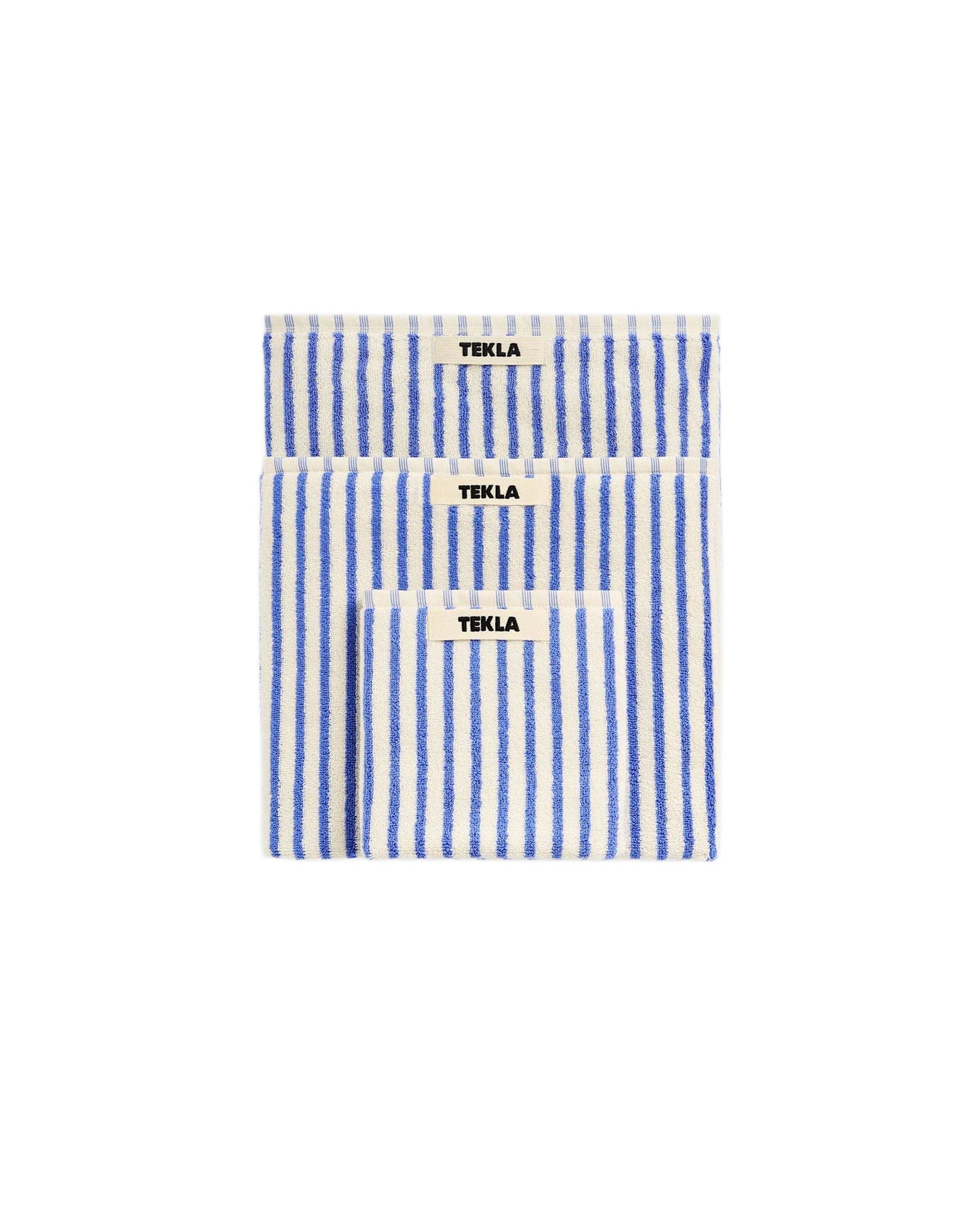 Tekla Terry Hand Towel Coastal Blue Stripes