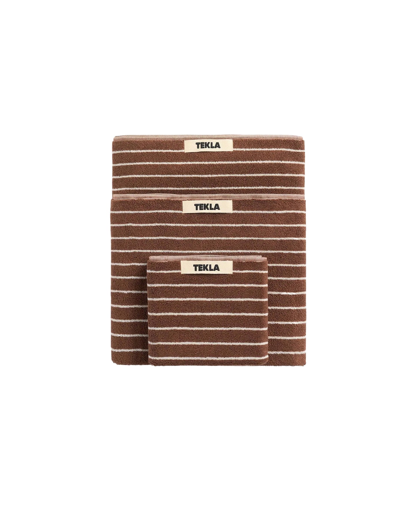 lost & found TEKLA Tekla Terry Hand Towel Rust Stripes