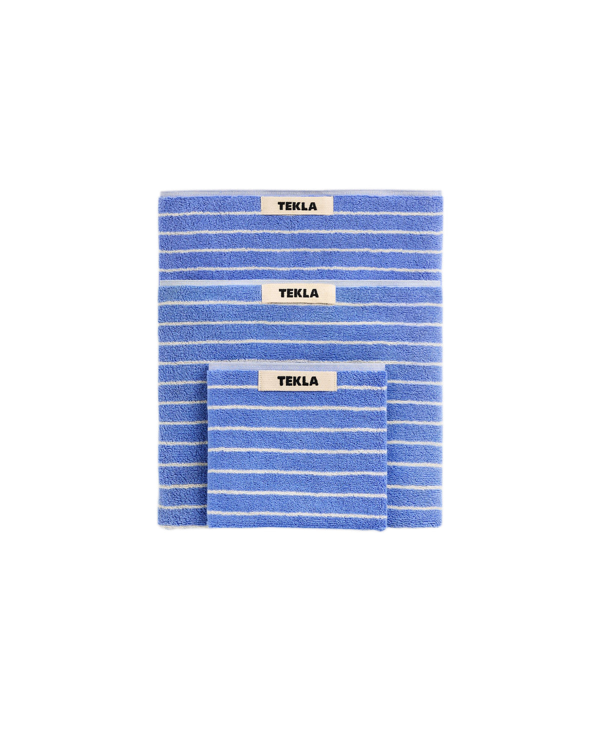 lost & found TEKLA Tekla Terry Washcloth Clear Blue Stripes