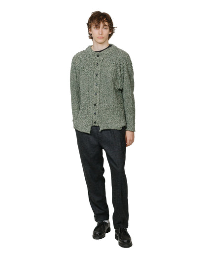 Tender 764 Tacuinum Cardigan Two Fold Shetland Wool Connemara Green model full