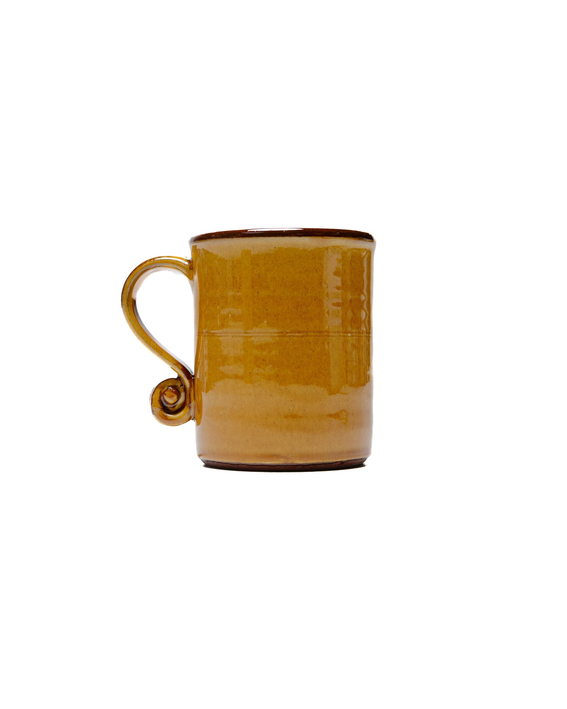 Tender Fiddlehead Mug Red Clay Amber Glazed