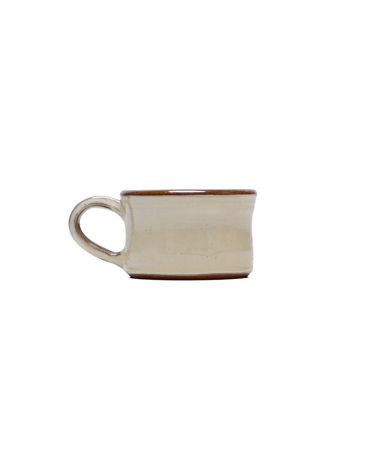 Tender Half Height Coffee Mug Red Clay White Glaze