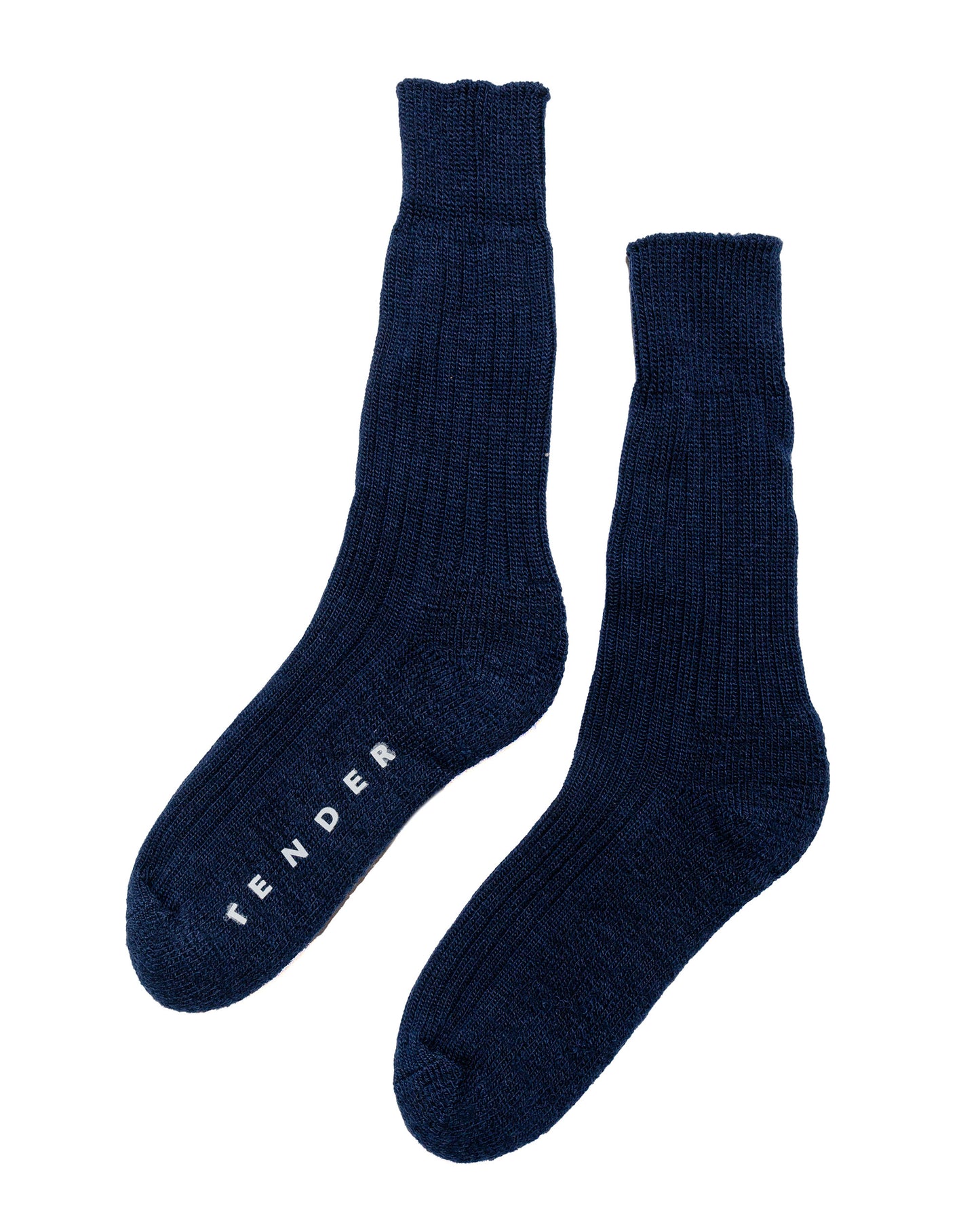 Tender Rib Socks Cotton Yarn Hadal Blue