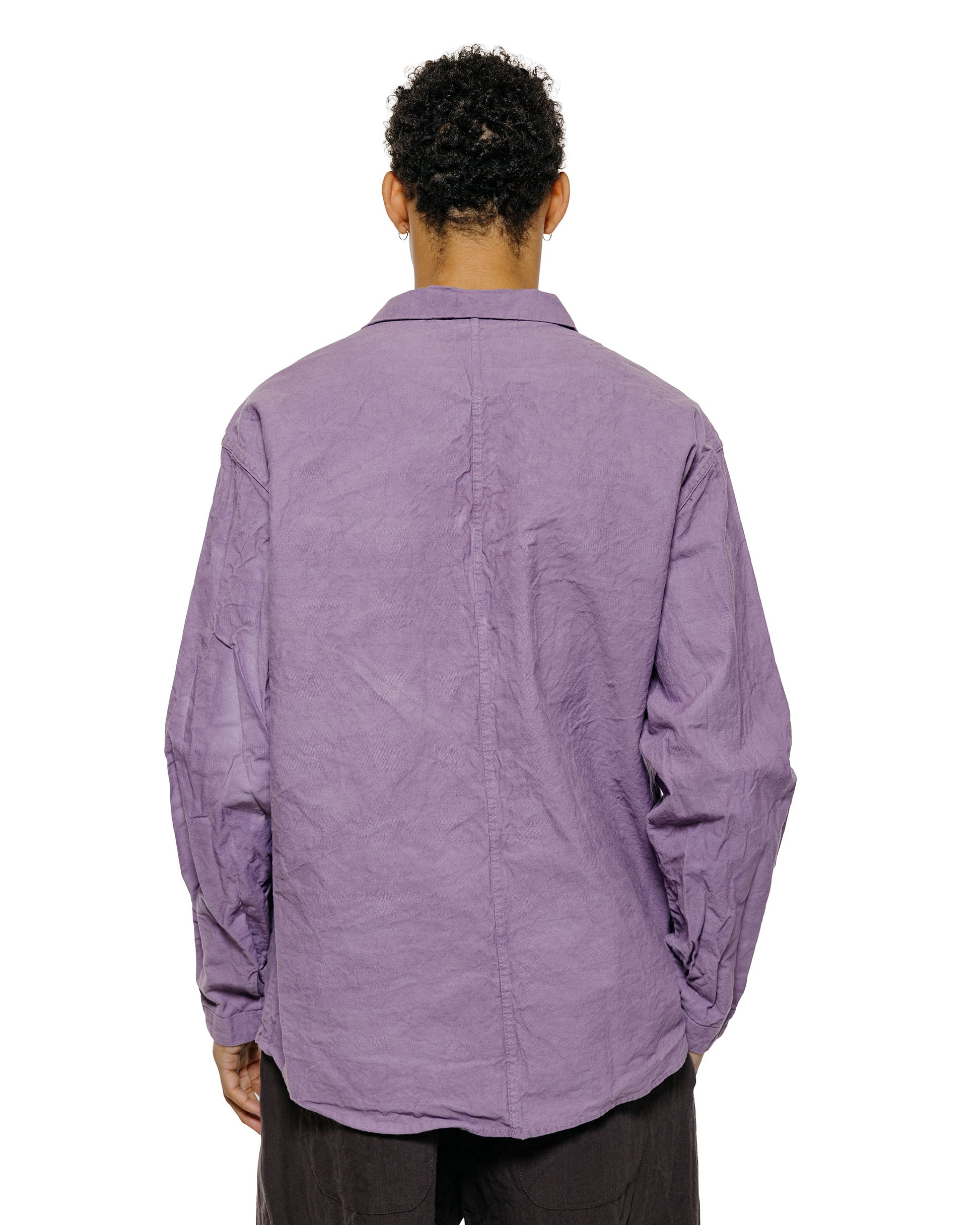Tender Type 401 Pleat Pocket Shirt Cotton Drop Cloth Purple Logwood