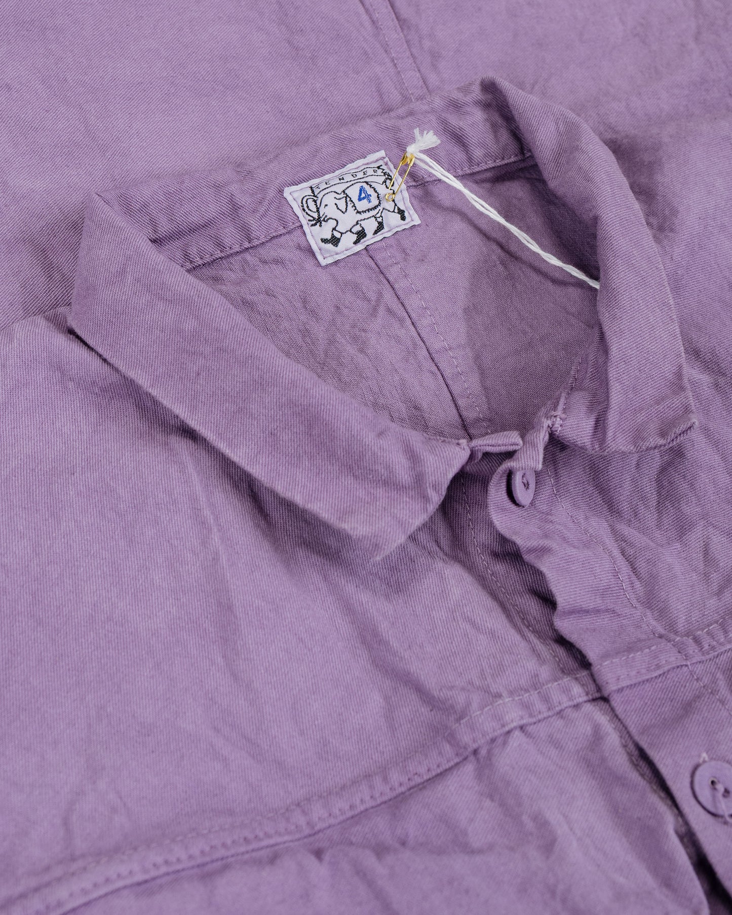 Tender Type 401 Pleat Pocket Shirt Cotton Drop Cloth Purple Logwood
