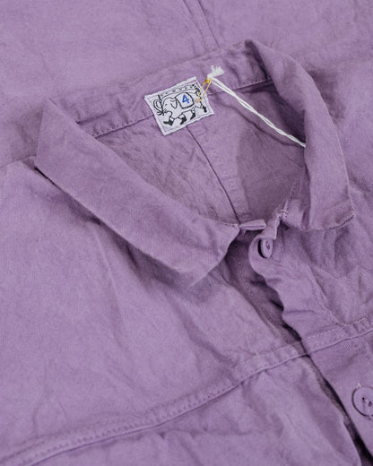 Tender Type 401 Pleat Pocket Shirt Cotton Drop Cloth Purple Logwood
